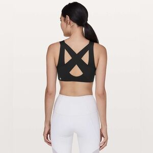 Lululemon Enlite Bra Zip Front Black Activewear Running Workout Gym Yoga Train